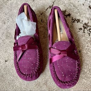 NIB UGG Constellation Moccasin Purple Suede Slip On Size US 3 1009222
